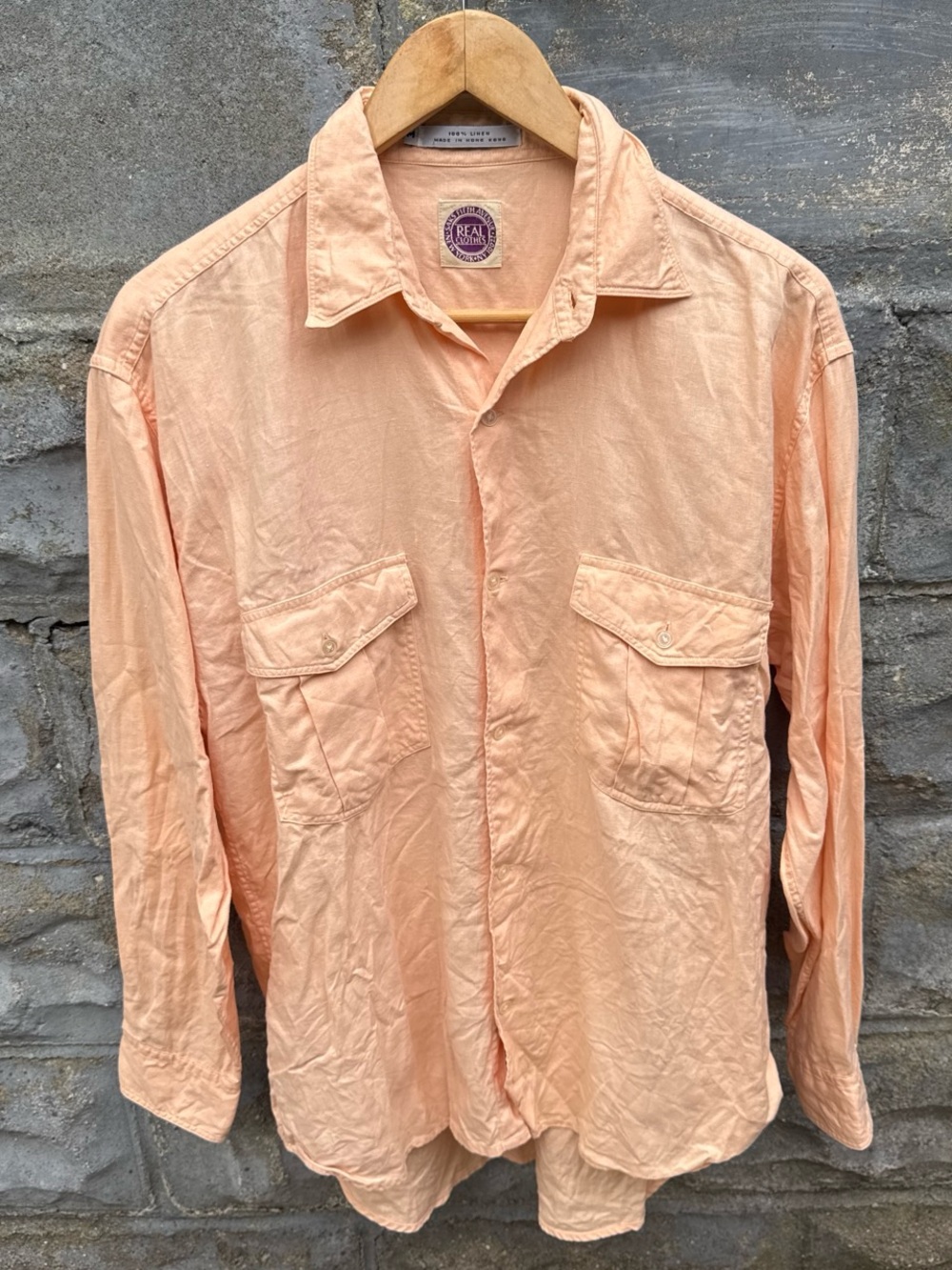 Vintage Saks Fifth Avenue 100% Linen Shirt  Size Medium